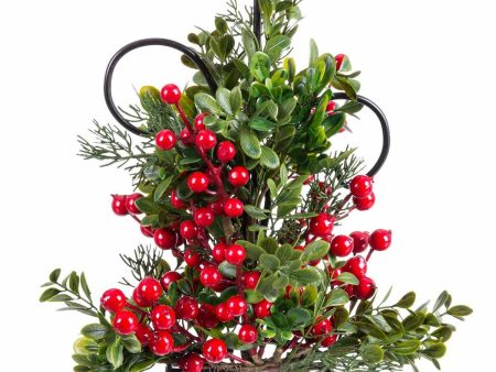 Candle Holder Red Green Metal Plastic Christmas 15 x 15 x 25 cm Online now