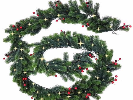 Wreath of LED Lights Lumineo Imperial Soft green 6,1 m 270 x 12 cm White Online Hot Sale