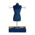 Jewellery Stand Blue Rhombus Velvet Wood (12 x 40 x 24 cm) Online now