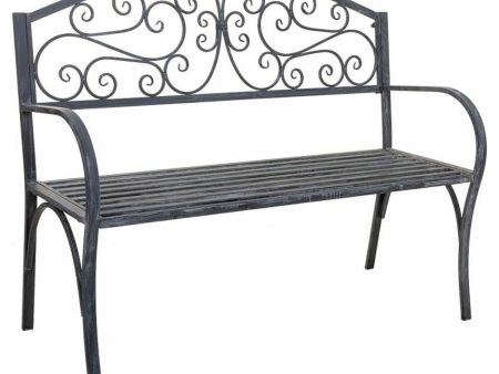 Bench Alexandra House Living Grey Iron 53 x 91 x 153 cm For Sale