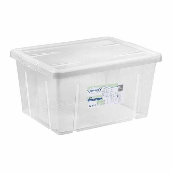 Storage Box with Lid Tontarelli Linea box 29 L 47 x 36 x 24,5 cm (6 Units) Fashion