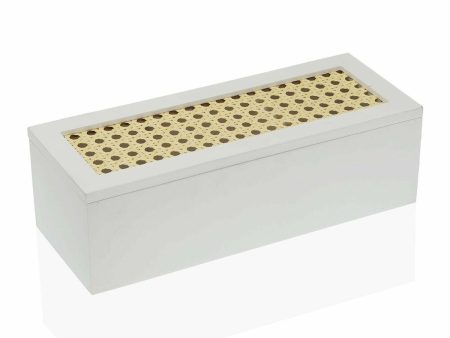 Jewelry box Versa Rectangular White (10 x 8 x 26 cm) Discount