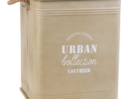 Laundry basket Alexandra House Living Urban Beige Hemp Metal Fir wood Cheap