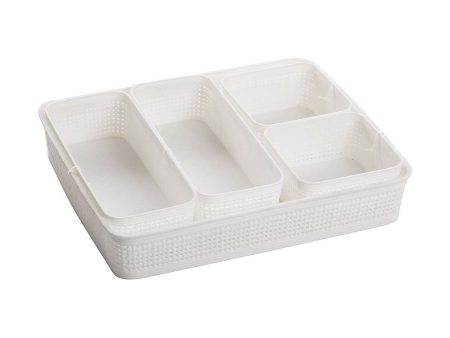 Basket set Dem Plastic 5 Pieces (34 x 28 x 6 cm) For Discount