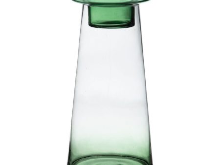 Candleholder 16,5 x 16,5 x 35 cm Green Glass Discount