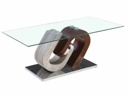 Centre Table DKD Home Decor Brown Transparent Silver Natural Wood Crystal MDF Wood 120 x 60 x 45 cm Sale