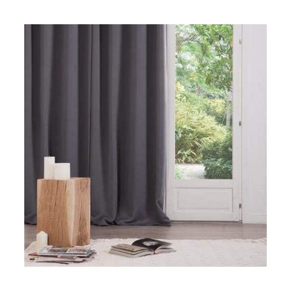 Curtains Atmosphera Opaque Grey Polyester 2 Units (135 x 240 cm) For Sale