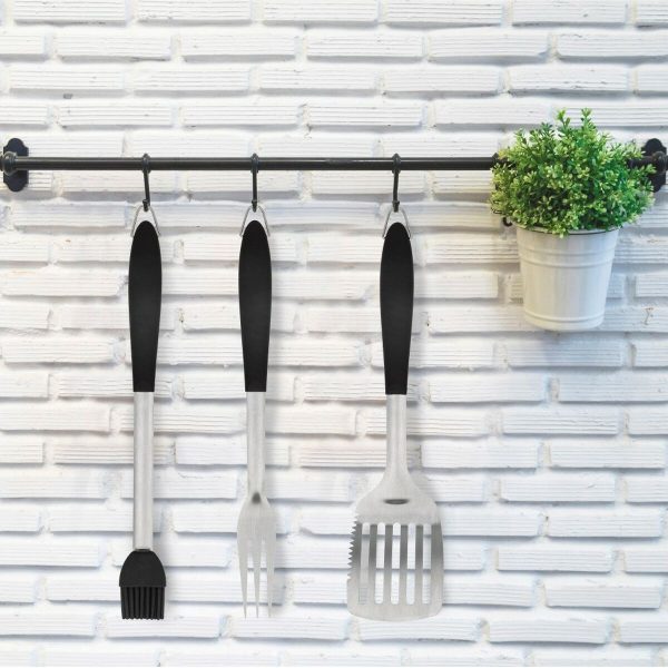 Barbecue Utensils Set Aktive 4 Pieces Barbecue Stainless steel 10 x 42 x 4 cm (4 Units) Supply