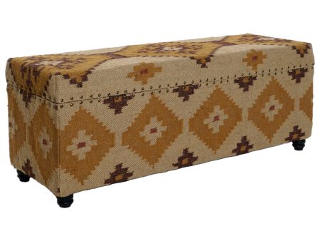 Chest Home ESPRIT Beige Mustard Cotton 120 x 40 x 45 cm Online