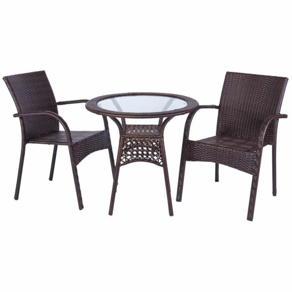 Table set with 2 chairs Alexandra House Living Brown Online Sale