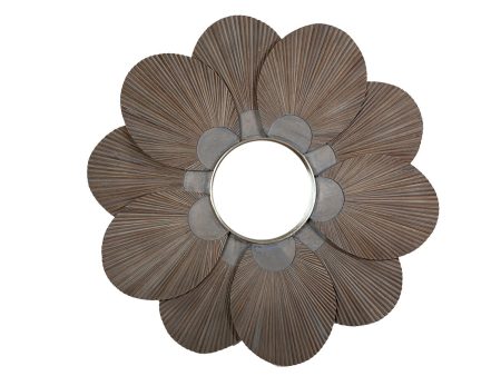 Wall mirror Romimex Black 7 x 122 x 122 cm Flower on Sale