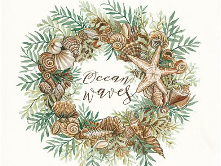 CIN719 - Ocean Waves Shell Wreath - 12x12 Online now