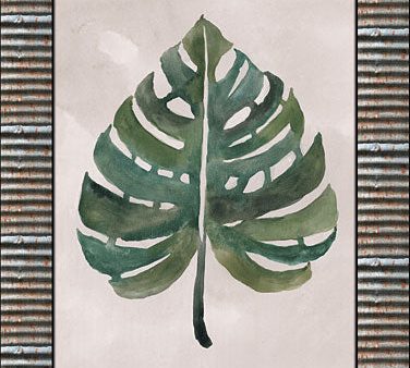 CIN676 - Monstera Leaf Galvanized - 12x16 Cheap